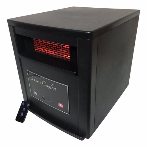 Home Comfort 090314031117 Portable Heater with Remote 1500 sq ft Electric Infrared 5200 BTU Black