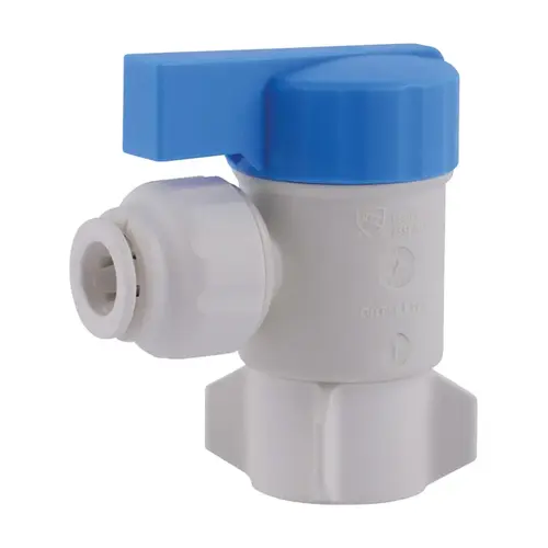 Angle Stop Valve Quick Connect 1/2" Compression T X 3/8" S FPT Plastic