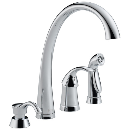 Kitchen Faucet Pilar One Handle Chrome Side Sprayer Included Chrome