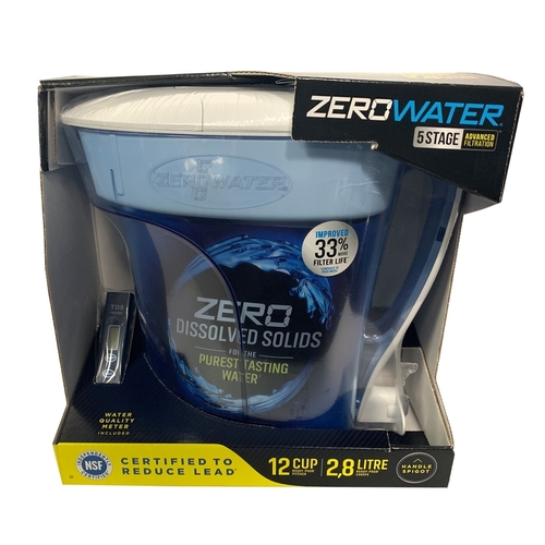 ZeroWater ZD-012RP Water Filtration Pitcher Ready-Pour 12 cups Blue Blue