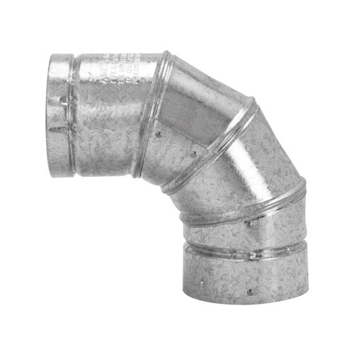 Stove Pipe Elbow 4" D X 4" D Adjustable 90 deg Aluminum