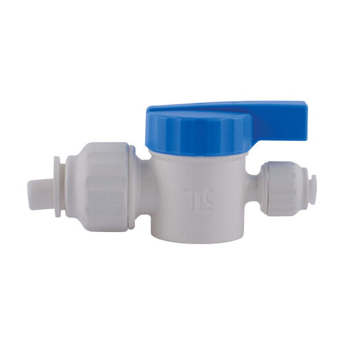 Straight Stop Valve Quick Connect 1/2" Push T X 1/4" S Push Plastic