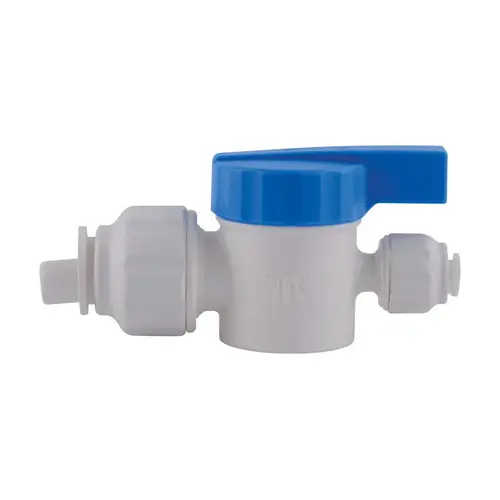 Straight Stop Valve Quick Connect 1/2" Push T X 1/4" S Push Plastic