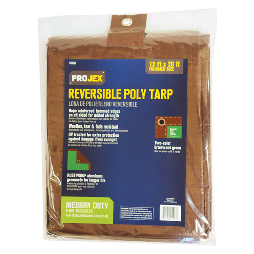 Tarp 12 ft. W X 20 ft. L Medium Duty Polyethylene Brown/Green Brown/Green