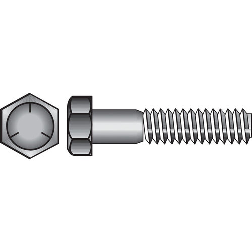 Hex Head Cap Screw 3/4" D X 4-1/2" L Heat Treated Zinc Steel Heat Treated Zinc