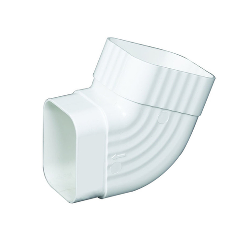 Amerimax M0728 Gutter Elbow 4" H X 3" W X 5.5" L White Vinyl B White