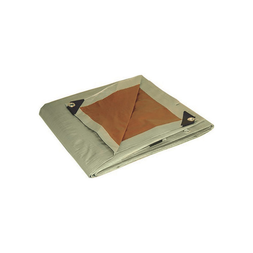 Foremost Tarp Co. 21620 Reversible Tarp . Dry Top 16 ft. W X 20 ft. L Heavy Duty Polyethylene Brown/Silver Brown/Silver