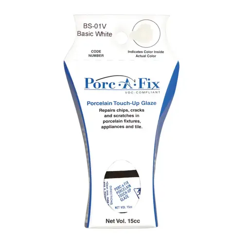 Porc-A-Fix BS-1V Touch-Up Glaze Porcelain Basic White 15 cc Basic White