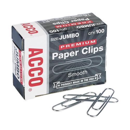 Acco A7072500G Paper Clips Premium Jumbo Silver Silver