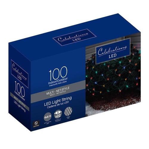 Christmas Lights LED Mini Multicolored 100 ct Net 6 ft.