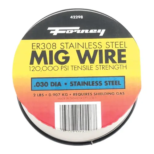 MIG Welding Wire, 0.03 in Dia, Stainless Steel