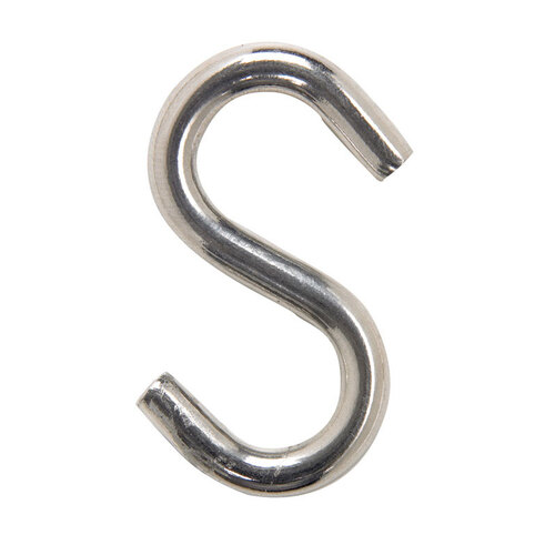 S-Hook Medium Silver Stainless Steel 1.43" L 40 lb Silver