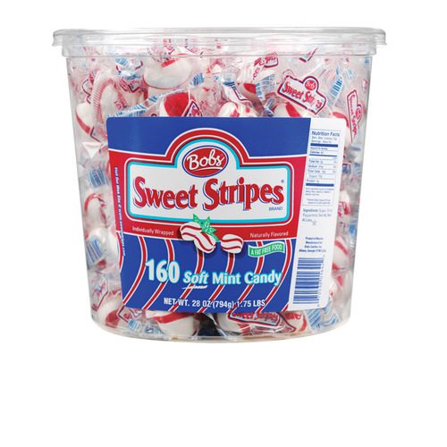 Soft Mint Candy Sweet Stripes 28 oz - pack of 160