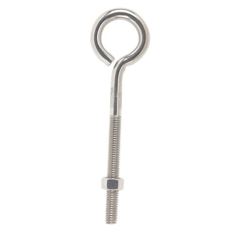 Eyebolt 3/8" X 6" L Stainless Stainless Steel Nut Included Stainless