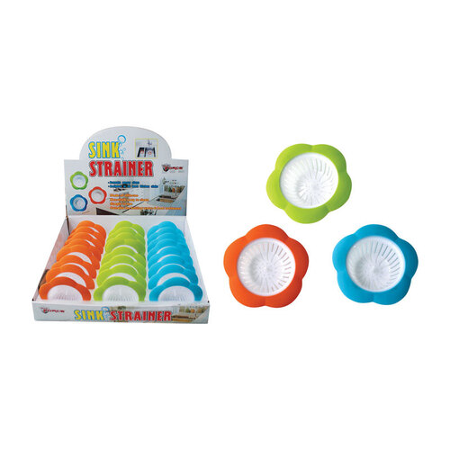Sink Strainer 5" W X 5" L Assorted Colors Silicone Bright - pack of 24