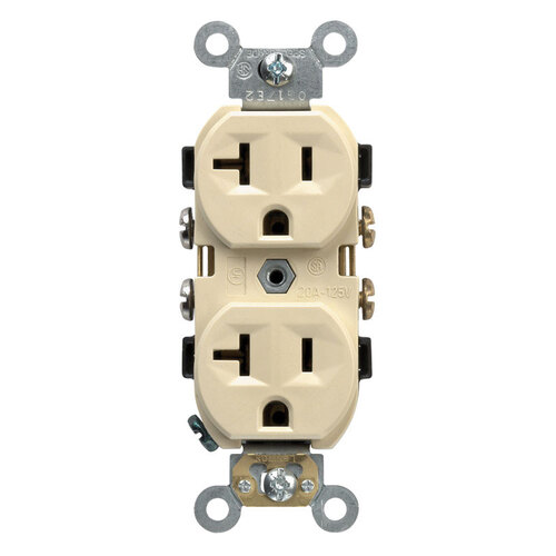 Outlet 20 amps 125 V Duplex Ivory 5-20R Ivory