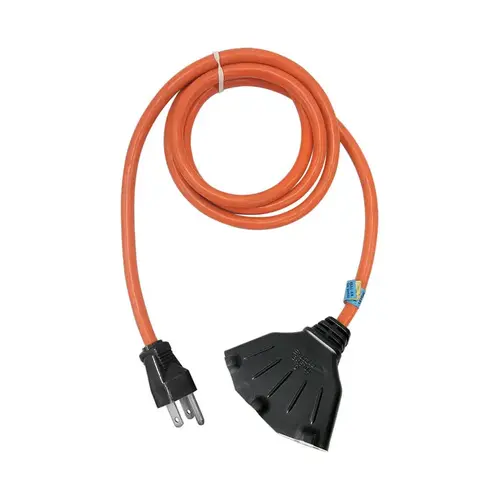 Extension Cord Indoor 10 ft. L Orange 12/3 Orange