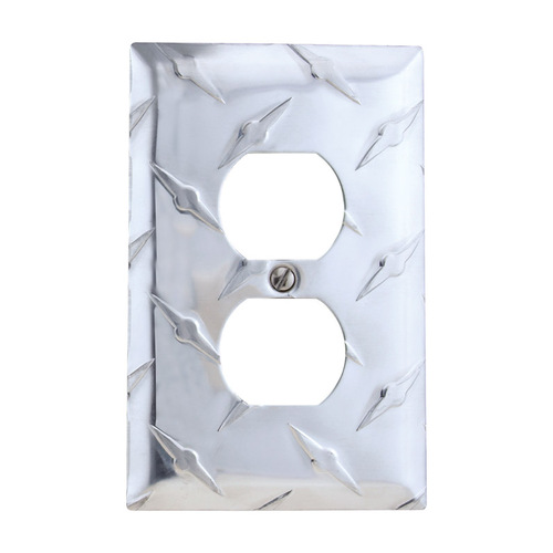 Amerelle 955D Wall Plate Diamond Metallic 1 gang Stamped Aluminum Duplex Outlet Metallic