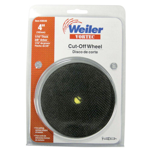 Weiler 36540 Cut-Off Wheel Vortec 4" D X 3/8" Aluminum Oxide