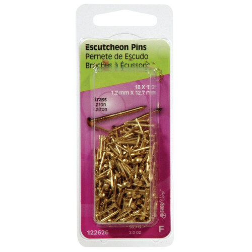 Escutcheon Pins 16 Ga. X 3/4" L Brass 1 pk 2 oz