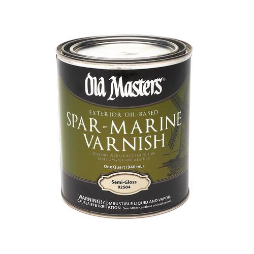 Old Masters 92504 Marine Spar Varnish SemiGloss Clear OilBased 1 qt Clear