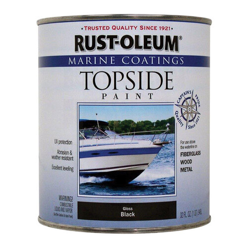 Rust-Oleum 207006 Marine Topside Paint Marine Coatings Outdoor Black 1 qt Black