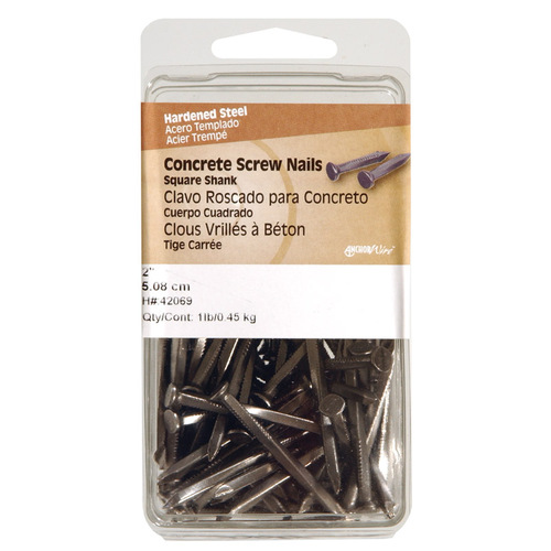 Nail 1" Concrete Steel Flat Head 1 lb Brown - pack of 3