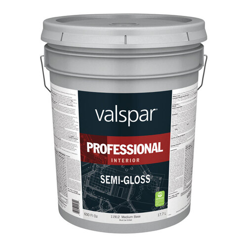 Interior Paint, Semi-Gloss, Medium Base, 5 gal Pail