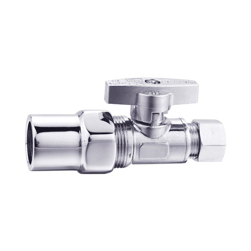 Straight Stop Valve CPVC T Compression Brass Chrome Plated