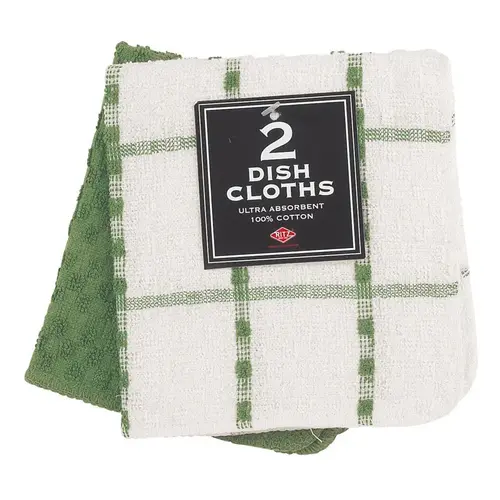 Dish Cloth Cactus Cotton Check/Solid Cactu - 2 per pack x3 packs