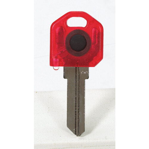 Key Blank w/Flashlight Keylights House Single For Fits Kwikset KW1/Weiser WR3 an Red/Silver - pack of 10