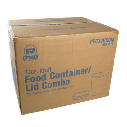 32OZ KRAFT PAPER FOOD CONTAINER WITH LID