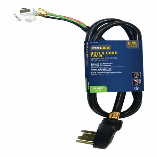 Dryer Cord 10/4 SRDT 250 V 6 ft. L Black