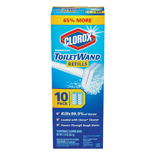 CLOROX 01717 Toilet Wand Refill Heads No Scent 1.74 oz Cloth