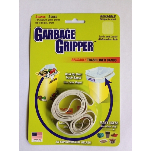 Garbage Gripper 530 Trash Liner Bands Flat Top White