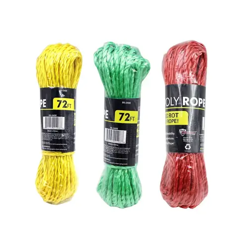 Rope 0.25" D X 72 ft. L Assorted Twisted Poly Assorted - pack of 36