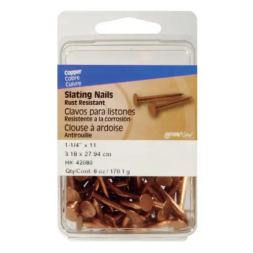 Nail 1-1/4" Slate Copper Flat Head Brown - pack of 5