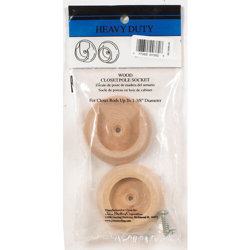 Rod Socket Pro 1-3/8" L X 1-3/8" D Oak Wood Oa - 2 per pack x25 packs