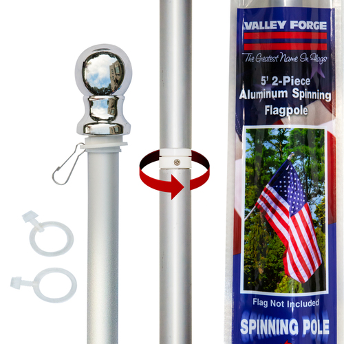 Flag Pole 60" L Aluminum Brushed Brushed