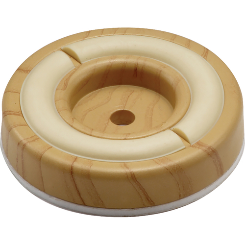 Dual Furniture Cups Plastic Self Adhesive Woodgrain Round 2" W X 2" L Woodgrain