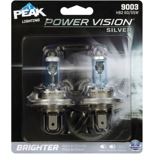 PEAK 9003PVS-2BPP Automotive Bulb Power Vision Halogen High/Low Beam 9003 HB2 60/55W