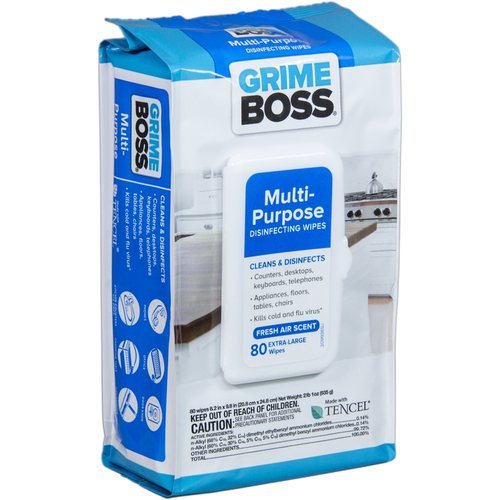 Grime Boss M936S80-XCP8 Disinfecting Wipes Fresh Scent 80 ct - pack of 8