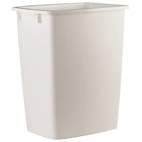 Trash Can 9 gal White Plastic Open Top White - pack of 6