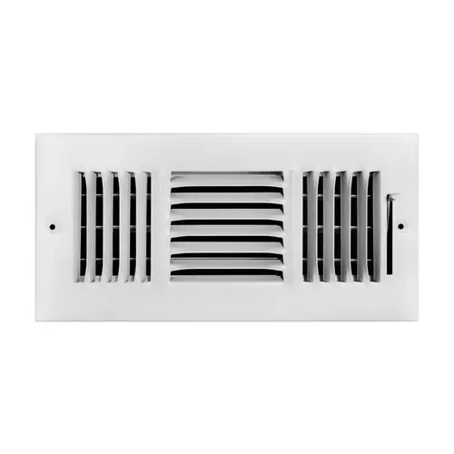 Tru Aire C103M10X06 Wall/Ceiling Register 6" H X 10" W 3-Way Powder Coat White Steel Powder Coat