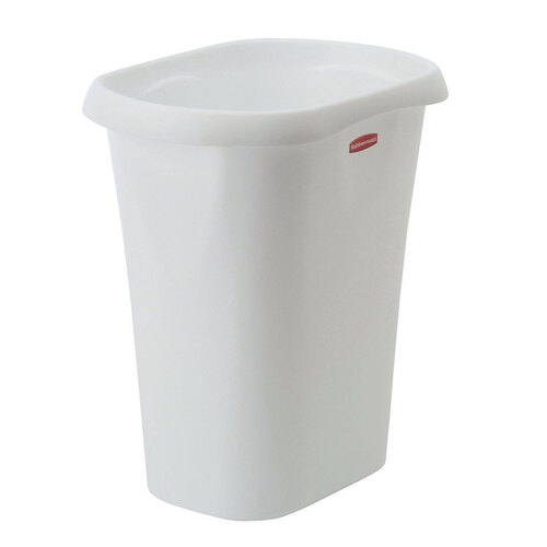 Rubbermaid Wastebasket, L, Wht