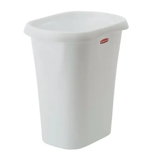 Wastebasket 3 gal White Polypropylene Open Top White - pack of 8