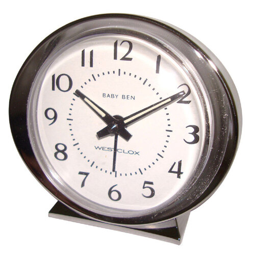 Alarm Clock, Plastic Case, Silver Case