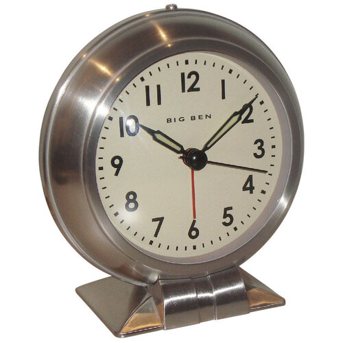 BIG BEN 90010A Alarm Clock, AA Battery, Steel Case
