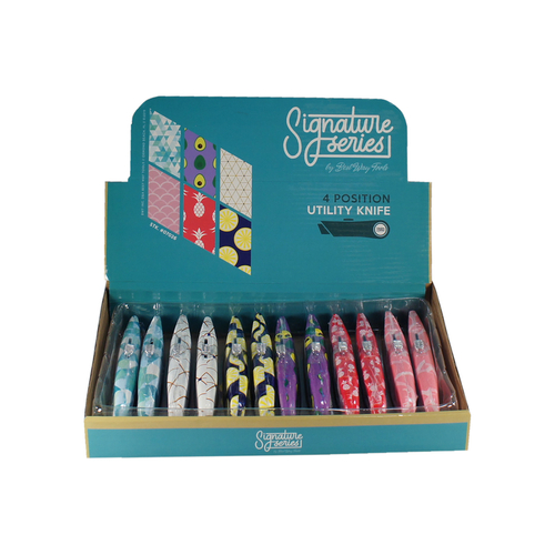 Utility Knife Signature Series 12" Retractable Floral Assorted Assorted - pack of 12