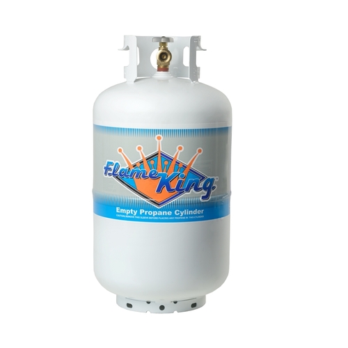 Flame King 1 Propane Cylinder 30 lb Steel Type 1 White